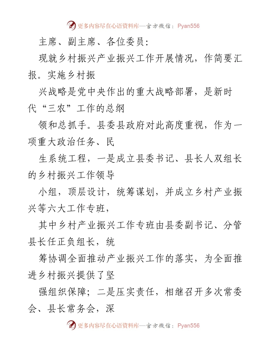 [工作总结] 乡村振兴产业振兴工作汇报 - 乡村振兴战略实施情况及成效分析.docx_第1页