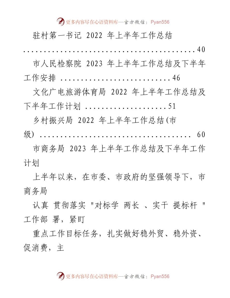 [工作总结] 上半年工作汇报 - 2023 年市商务局上半年工作总结及下半年工作计划.docx_第2页