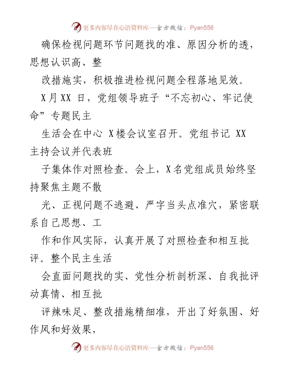 [工作总结] 专题民主生活会 - “不忘初心、牢记使命”主题教育专题民主生活会情况报告.docx_第2页