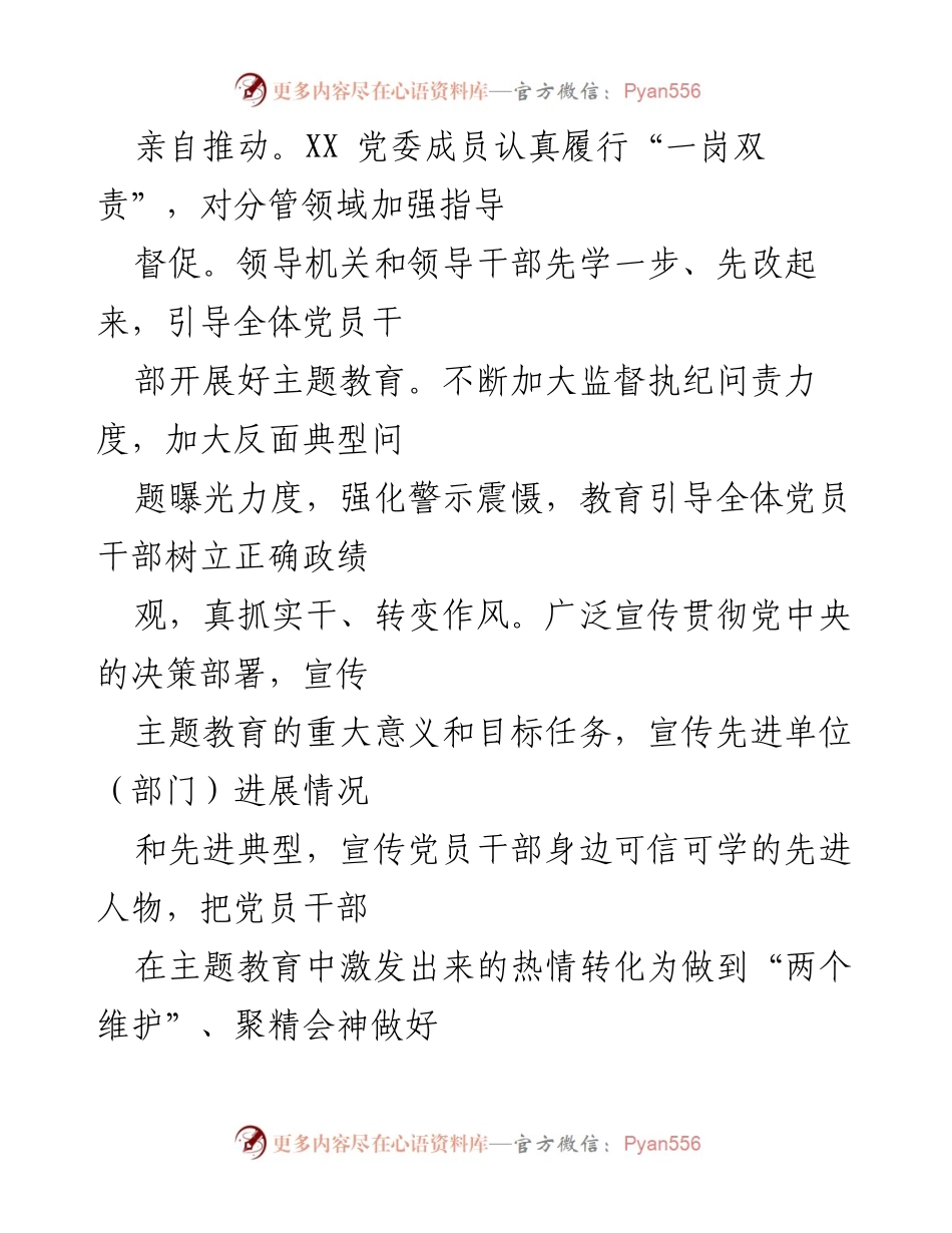 [工作总结] 主题教育评估 - 2023年第一批主题教育工作总结报告.docx_第2页