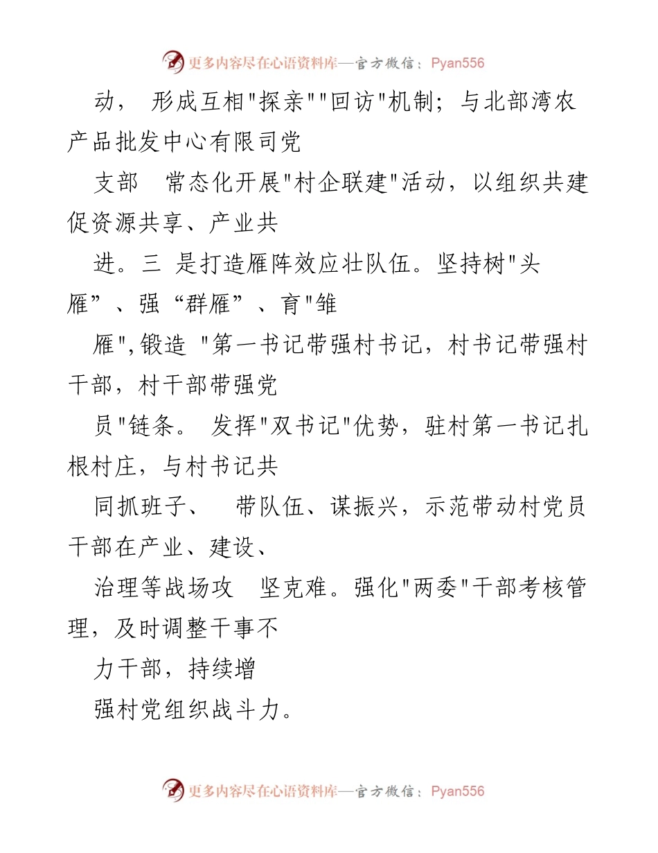 [工作总结] “百千万”工程示范点经验分享 - 党建引领与产业振兴的实践探索.docx_第2页
