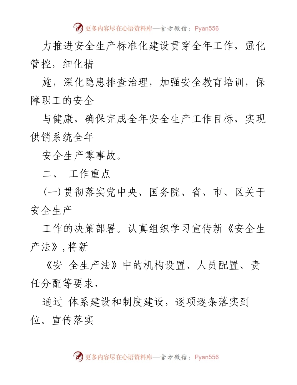 [工作总结] XX区供销社 - 2023年安全生产工作要点与实施方案.docx_第2页