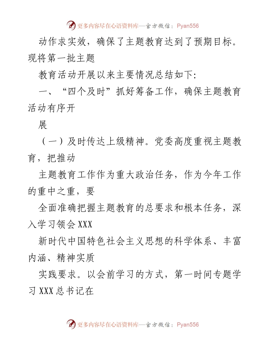 [工作总结] 主题教育活动 - 2023年第一批主题教育活动总结报告.docx_第2页