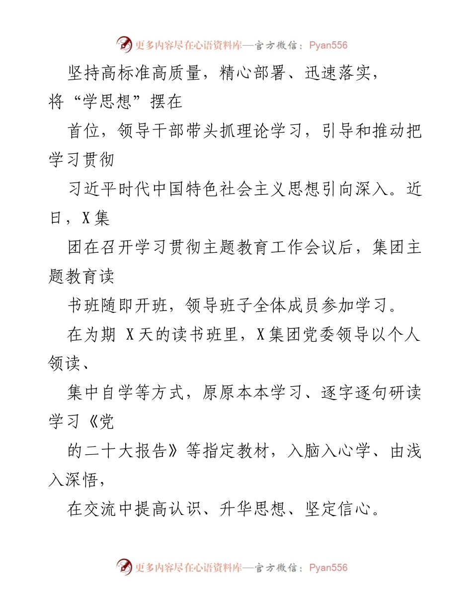 [工作总结] 主题教育阶段 - X集团主题教育阶段工作总结.docx_第2页