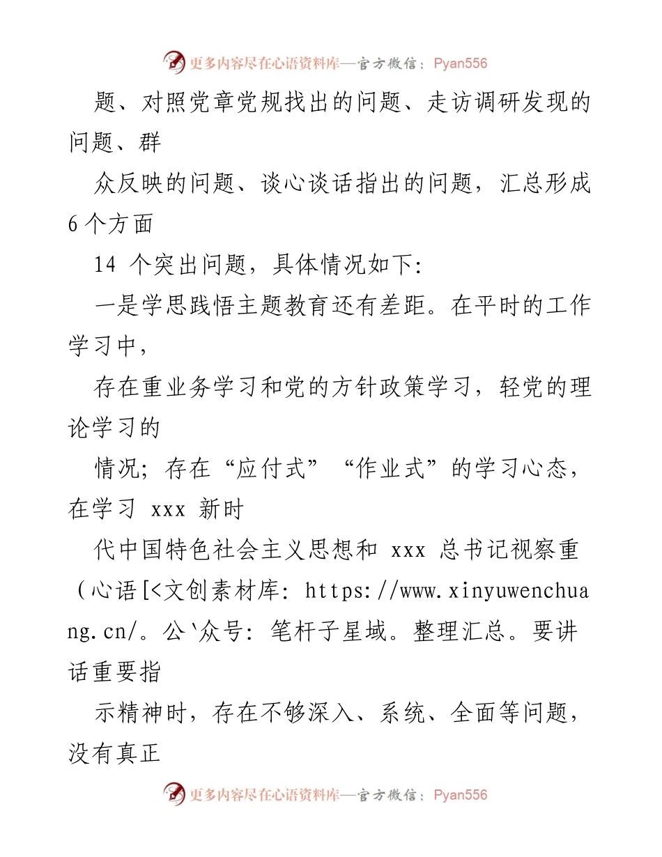 [工作总结] 主题教育 - 2023年党委班子成员主题教育查摆问题分析报告.docx_第2页