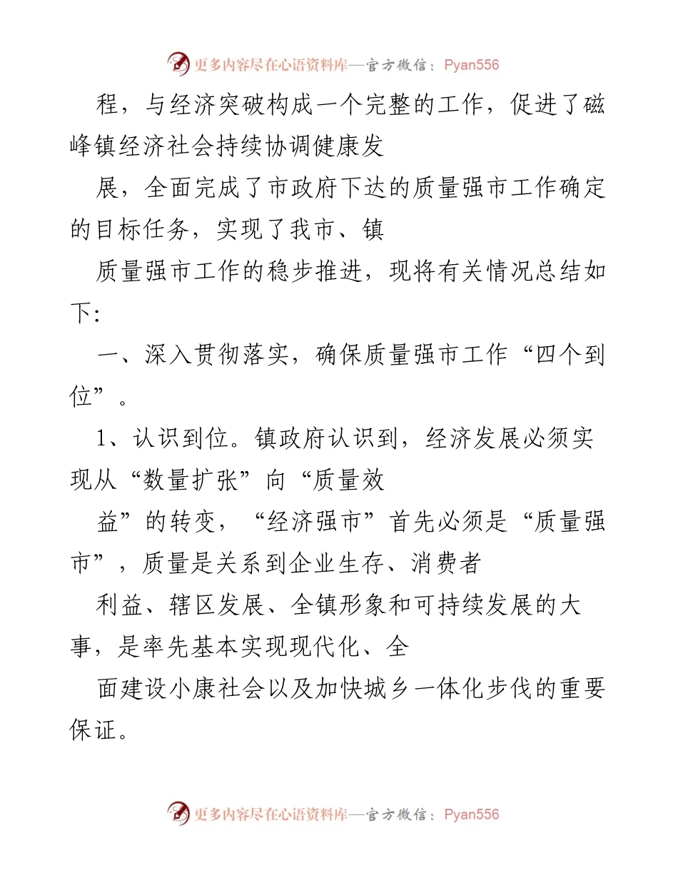 [工作总结] 乡镇 - 2021年磁峰镇质量强市工作总结.docx_第2页