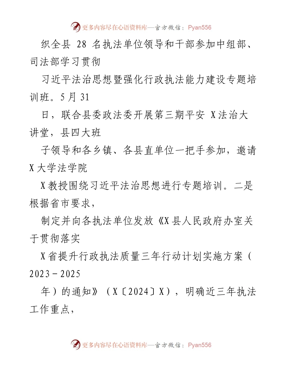 [工作总结] 2024年上半年 - 某县司法局2024年上半年工作总结报告.docx_第2页