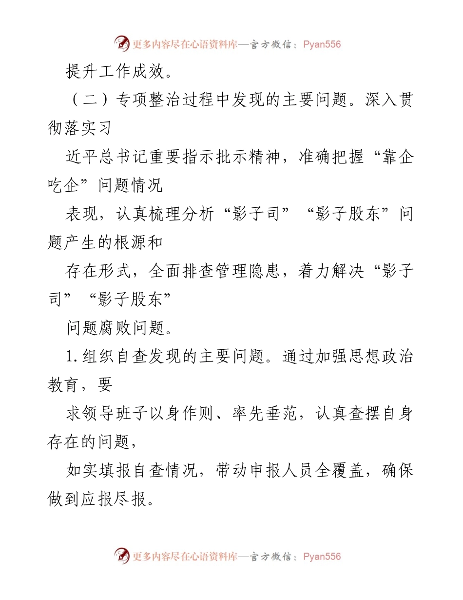 [工作总结] 专项整治会议 - 深入自查与整改落实情况报告.docx_第1页