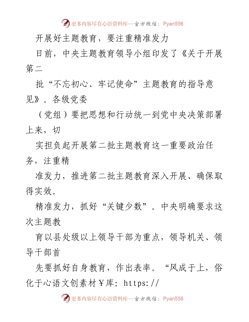 [工作总结] 主题教育 - 精准发力推进主题教育的有效措施.docx_第1页