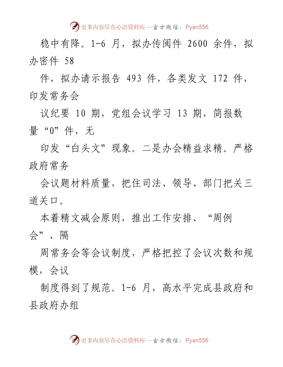 [工作总结] 2024年上半年 - 县政府办工作总结报告.docx_第2页