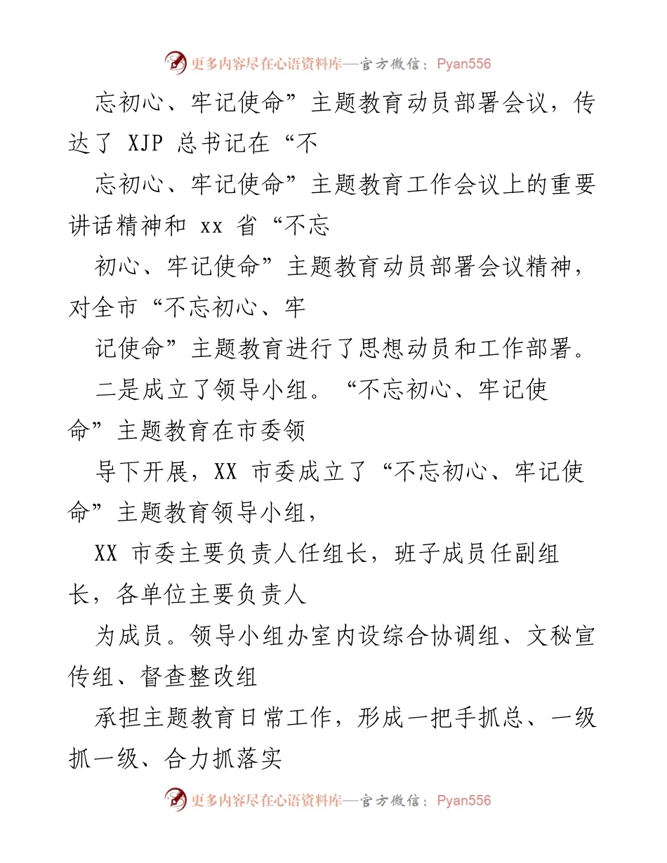[工作总结] 主题教育 - 第二批“不忘初心、牢记使命”主题教育阶段工作总结.docx_第2页