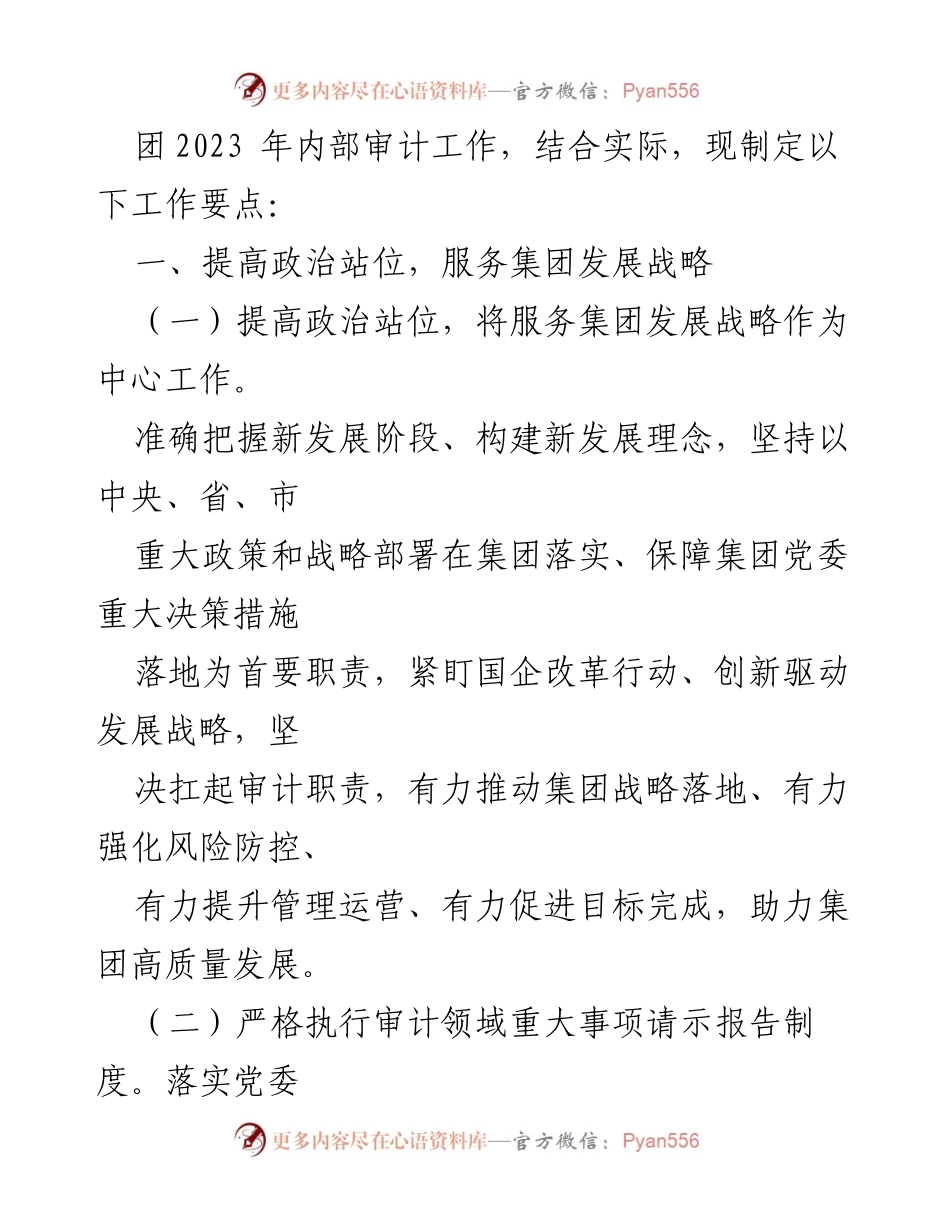[工作总结] 2023年集团内部审计 - 2023年内部审计工作要点与实施计划.docx_第2页