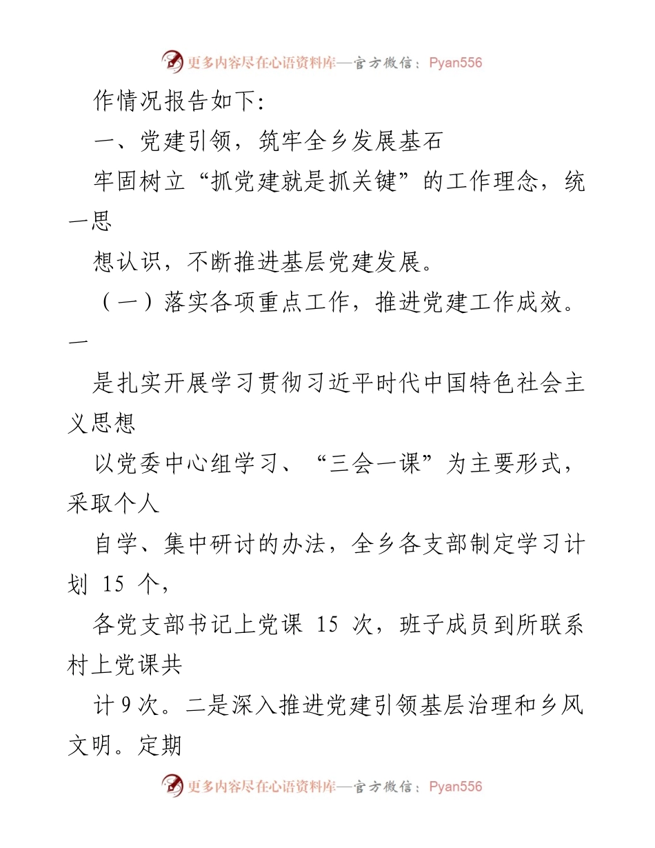 [工作总结] 乡党委 - 2023年党建工作总结报告.docx_第2页
