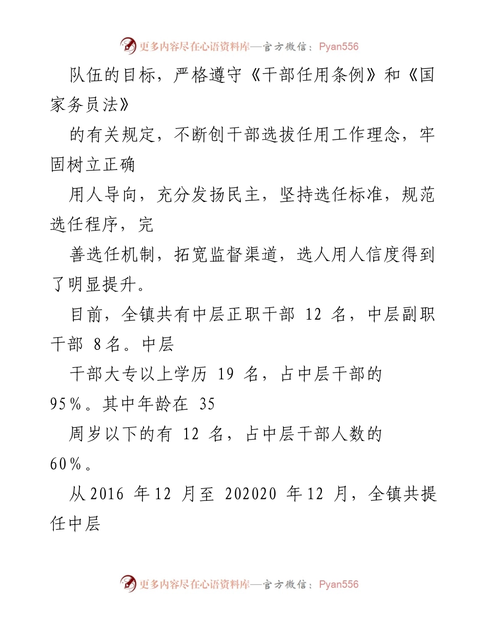 [工作总结] 乡镇干部选拔任用 - 乡镇干部选拔任用工作报告及民主评议情况总结.docx_第2页
