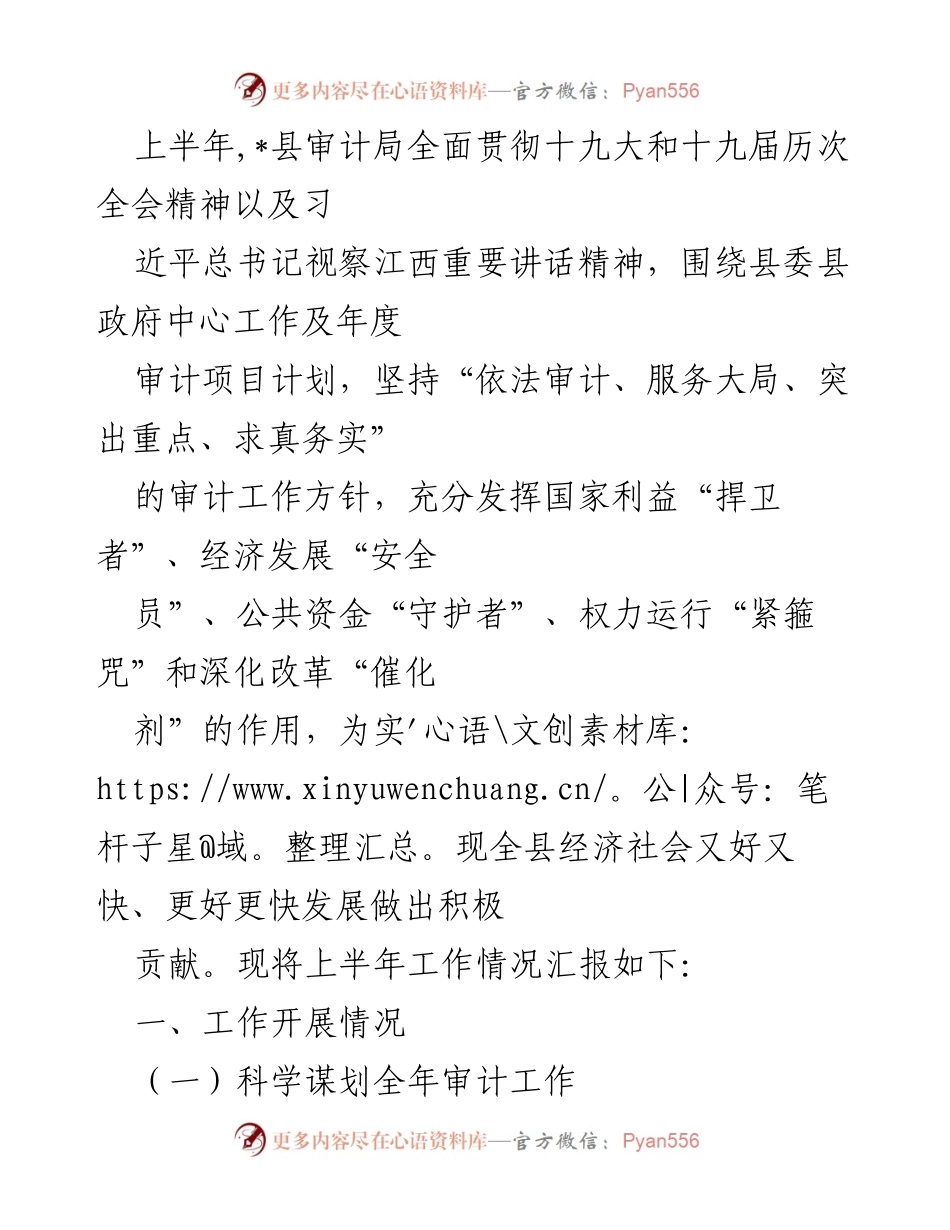[工作总结] 上半年审计工作 - _县审计局2022年上半年工作总结报告.docx_第1页