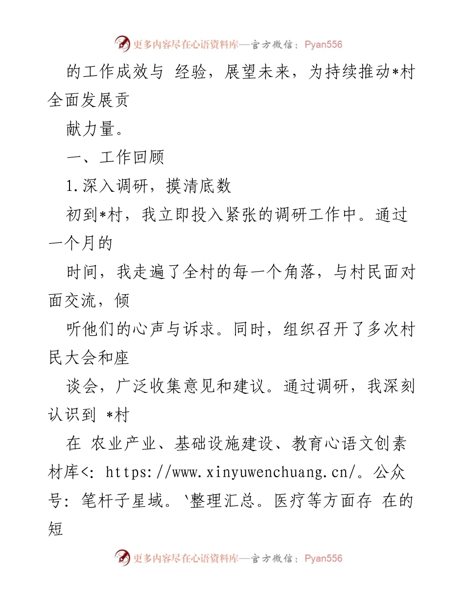 [工作总结] 乡村振兴 - 驻村第一书记的乡村振兴工作总结报告.docx_第2页
