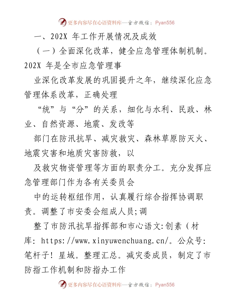 [工作总结] XX市应急局 - 202X年应急管理工作总结与明年工作安排报告.docx_第2页
