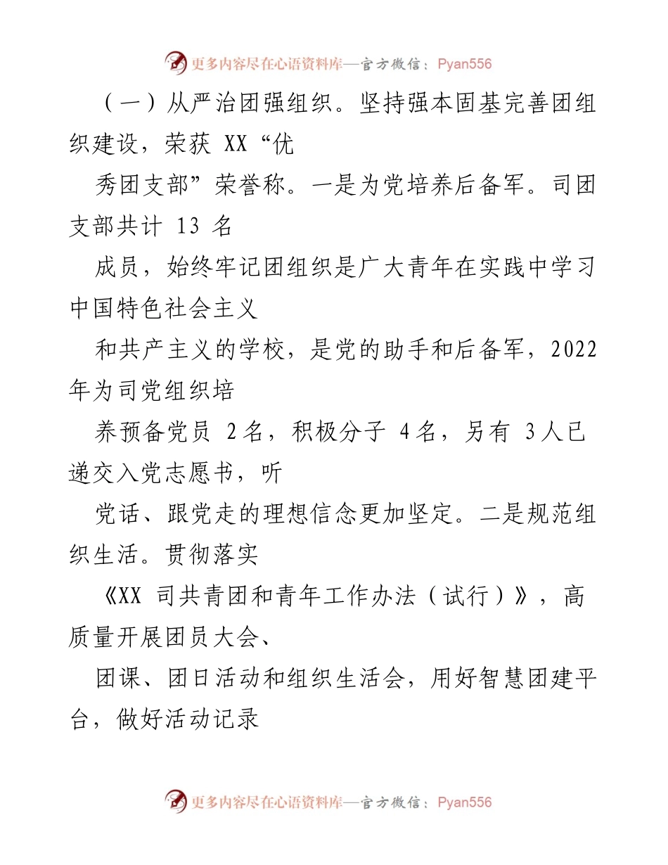 [工作总结] XX 国企团支部 - 2022年度团支部工作总结与发展计划.docx_第2页