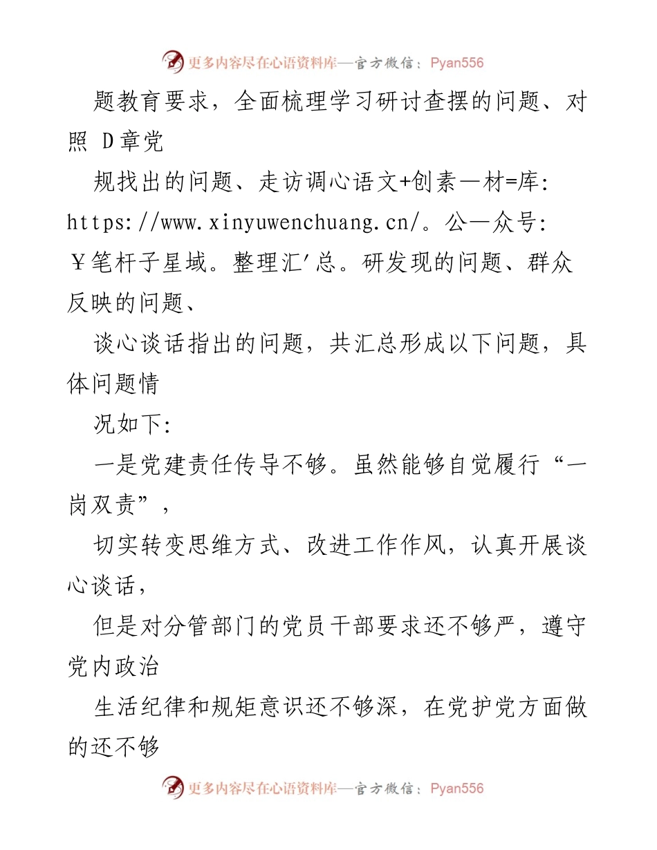 [工作总结] 主题教育 - 2023年主题教育问题梳理与反思.docx_第2页