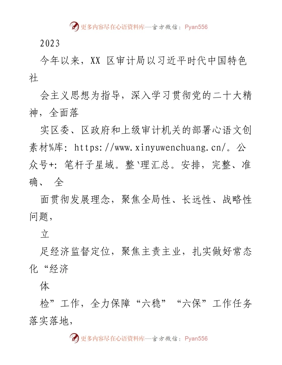 [工作总结] XX区审计局 - 2023年上半年审计工作总结与党建成效报告.docx_第1页