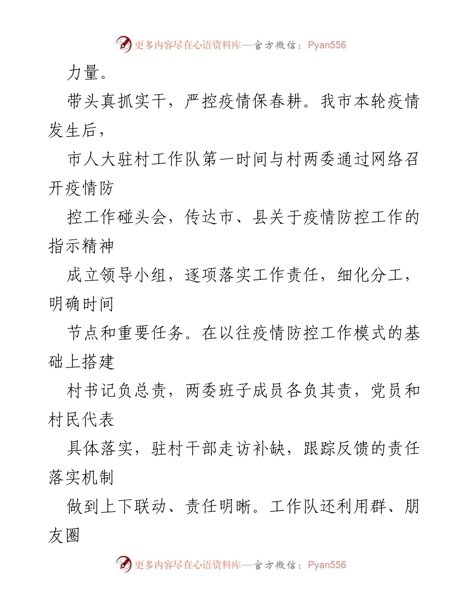 [工作总结] 乡村振兴 - 市人大驻村工作队助力乡村振兴与疫情防控.docx_第2页