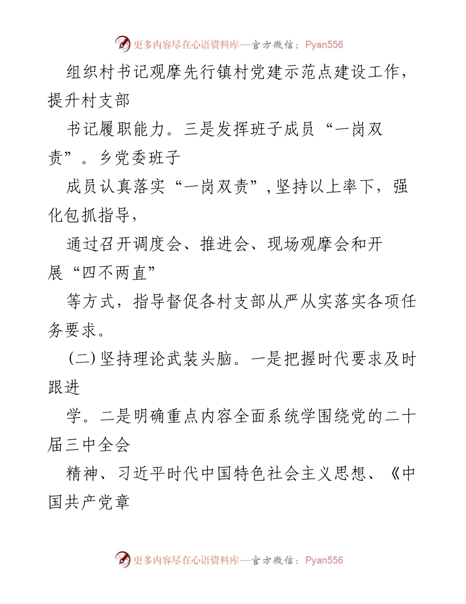 [工作总结] 乡镇党建工作 - 2024年第三季度党建工作总结.docx_第2页