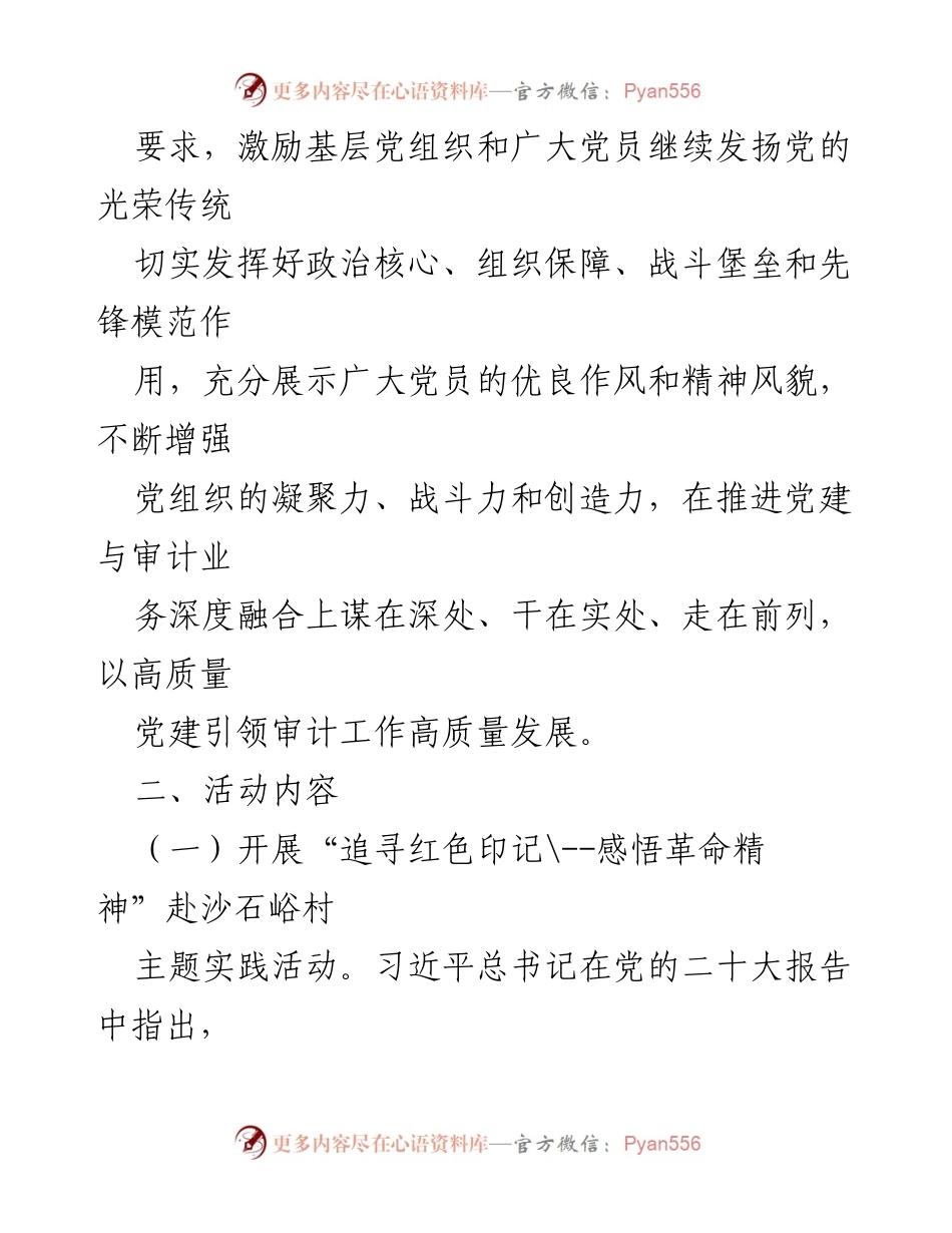 [工作总结] 主题党日活动 - 凝心铸魂跟党走：推动审计高质量发展的系列活动总结.docx_第2页