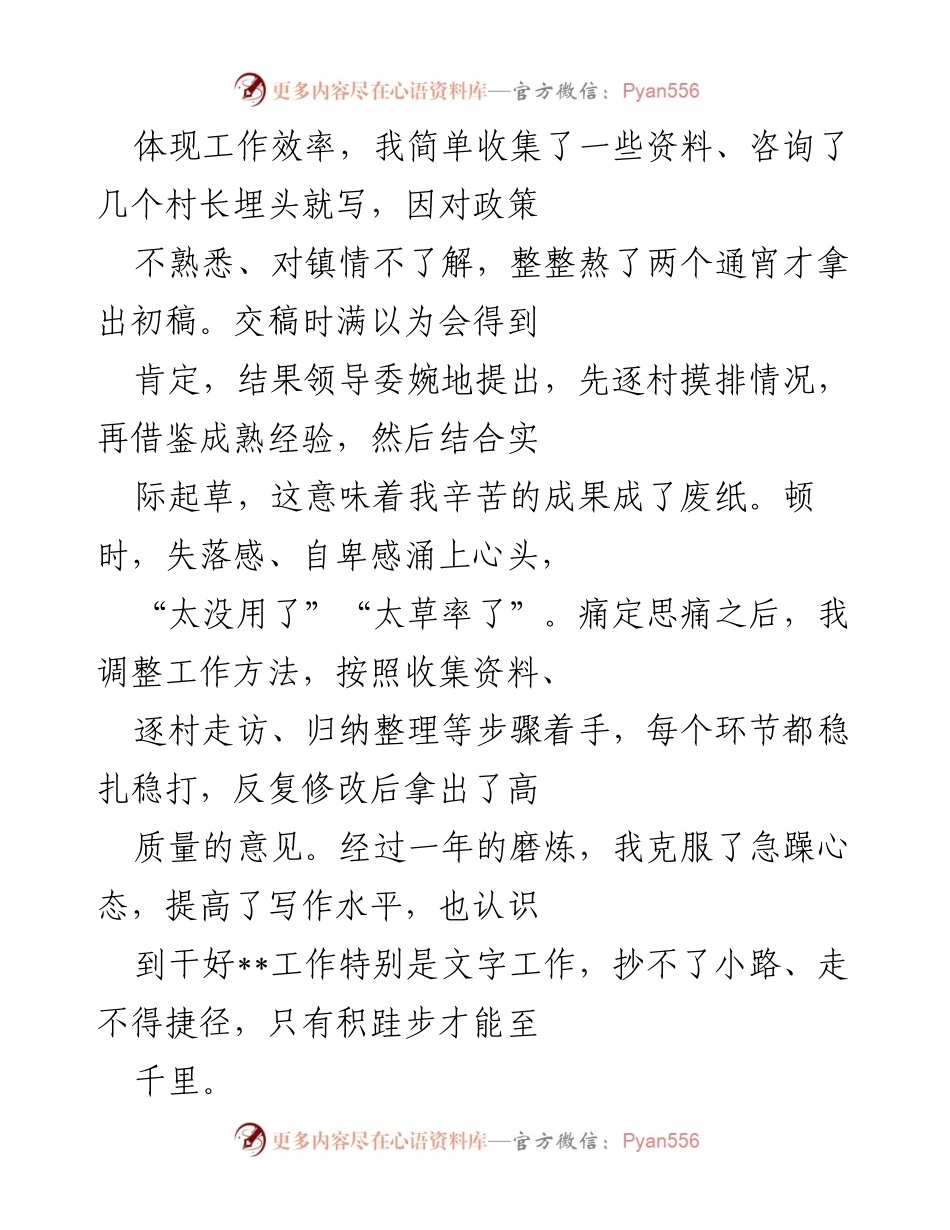 [工作总结] 个人成长经历 - 从乡镇党政办到办公室的成长与反思.docx_第2页