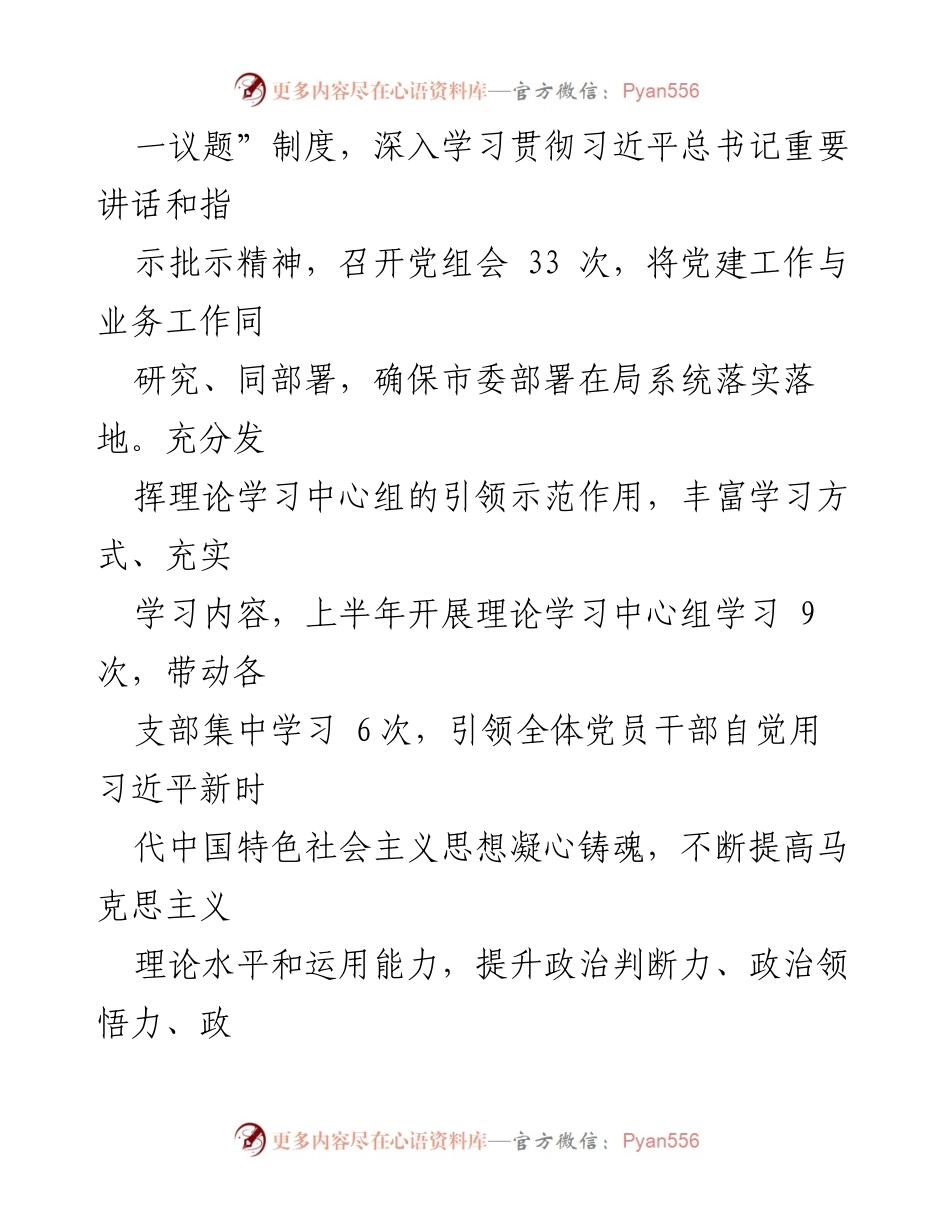 [工作总结] 2024年上半年 - 市局党组全面从严治党工作总结.docx_第2页