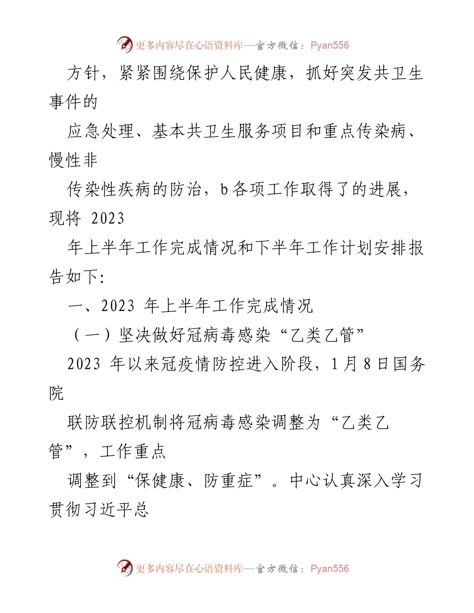 [工作总结] 上半年工作总结及下半年工作计划 - 2023年上半年卫生健康工作总结与下半年计划.docx_第2页