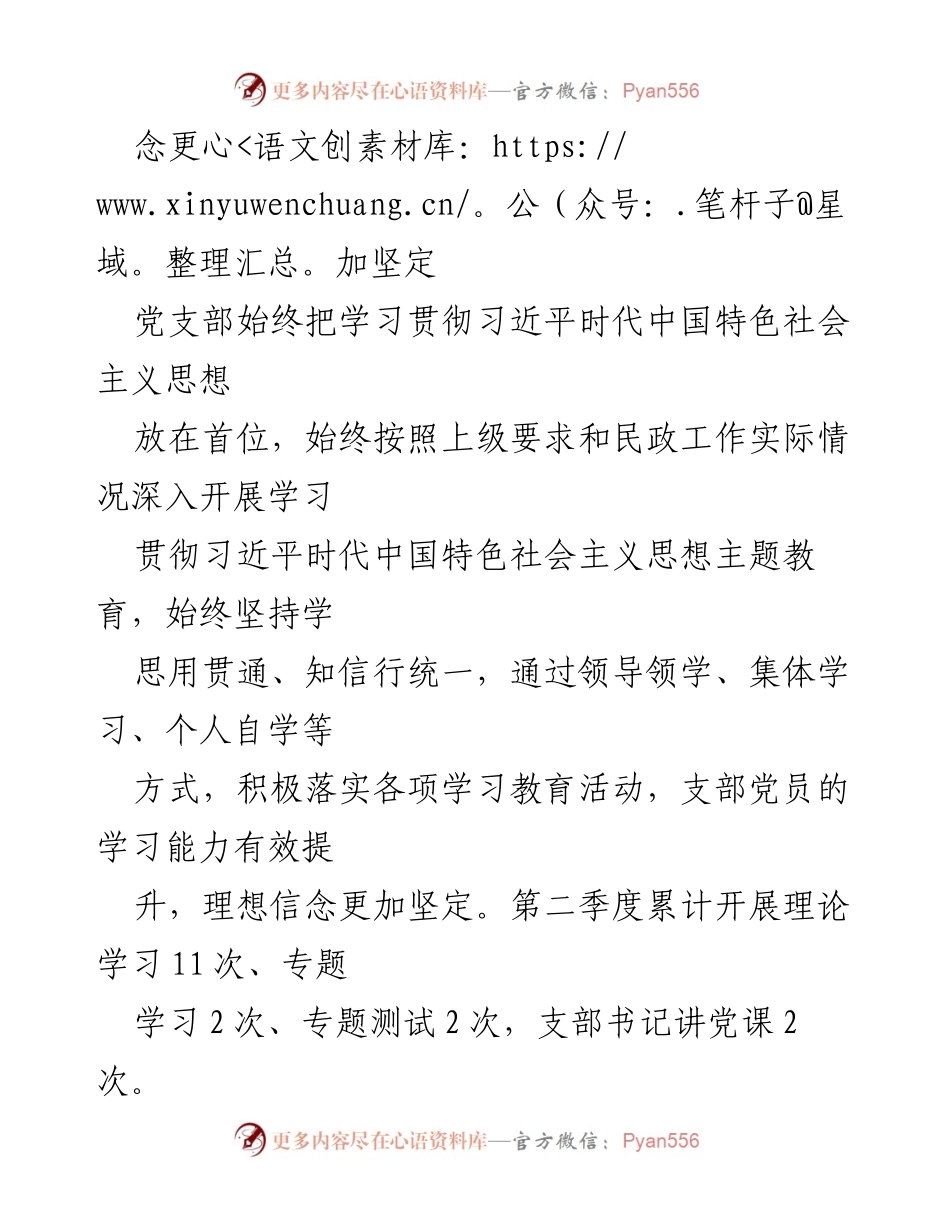 [工作总结] XX民政局 - 2023年第二季度党建工作总结.docx_第2页