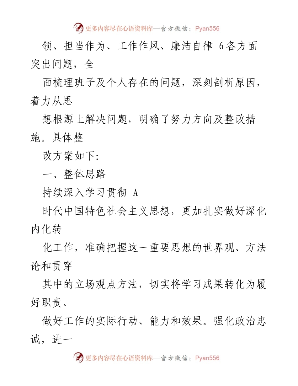 [工作总结] 主题教育民主生活会 - 学习贯彻 A时代中国特色社会主义思想整改实施方案总结.docx_第2页
