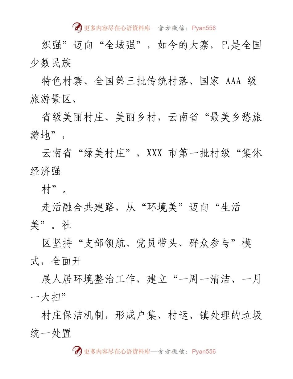 [工作总结] 乡村振兴 - 党建引领与社区治理助力新大寨发展.docx_第2页