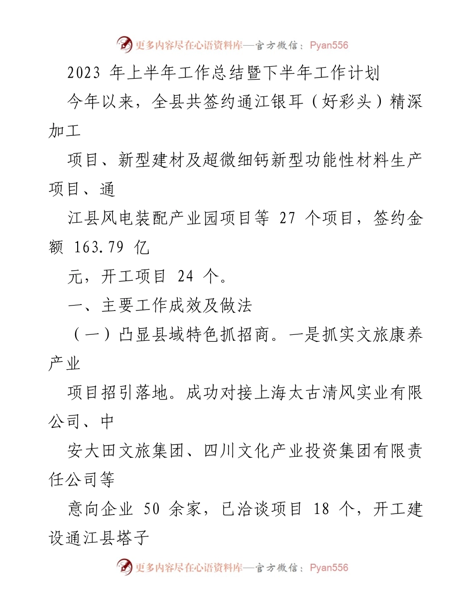 [工作总结] 上半年工作总结会议 - 2023年上半年工作总结与下半年工作计划_1.docx_第1页