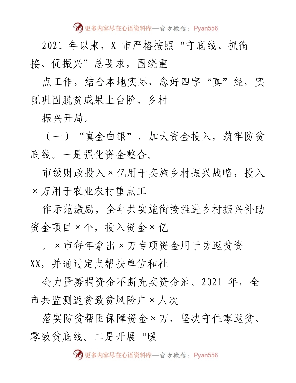 [工作总结] 乡村振兴 - X市乡村振兴工作总结与成效分析.docx_第1页