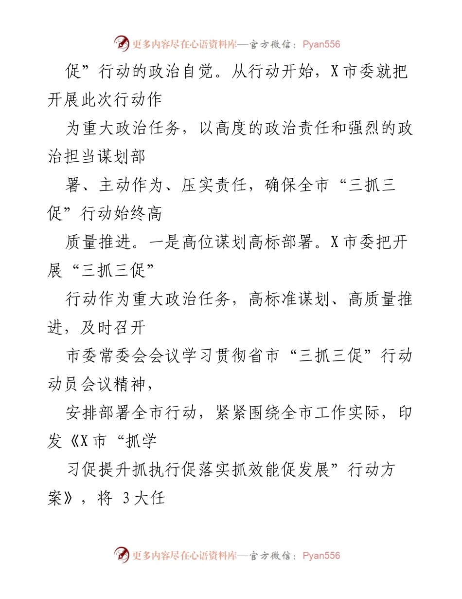 [工作总结] X市“三抓三促”行动 - X市“三抓三促”行动开展情况总结报告.docx_第2页