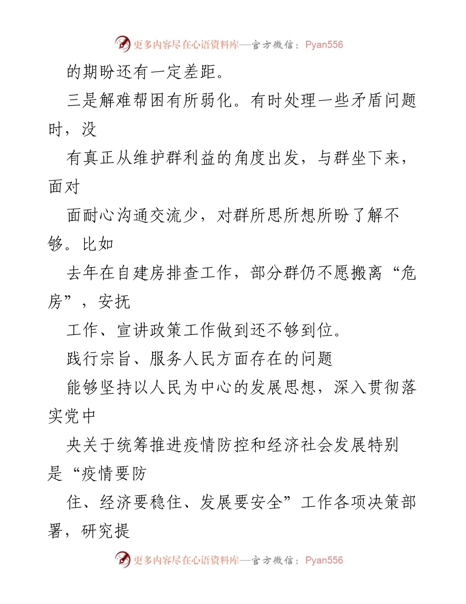 [工作总结] 乡村振兴与经济发展 - 2024年服务人民宗旨践行问题总结.docx_第2页