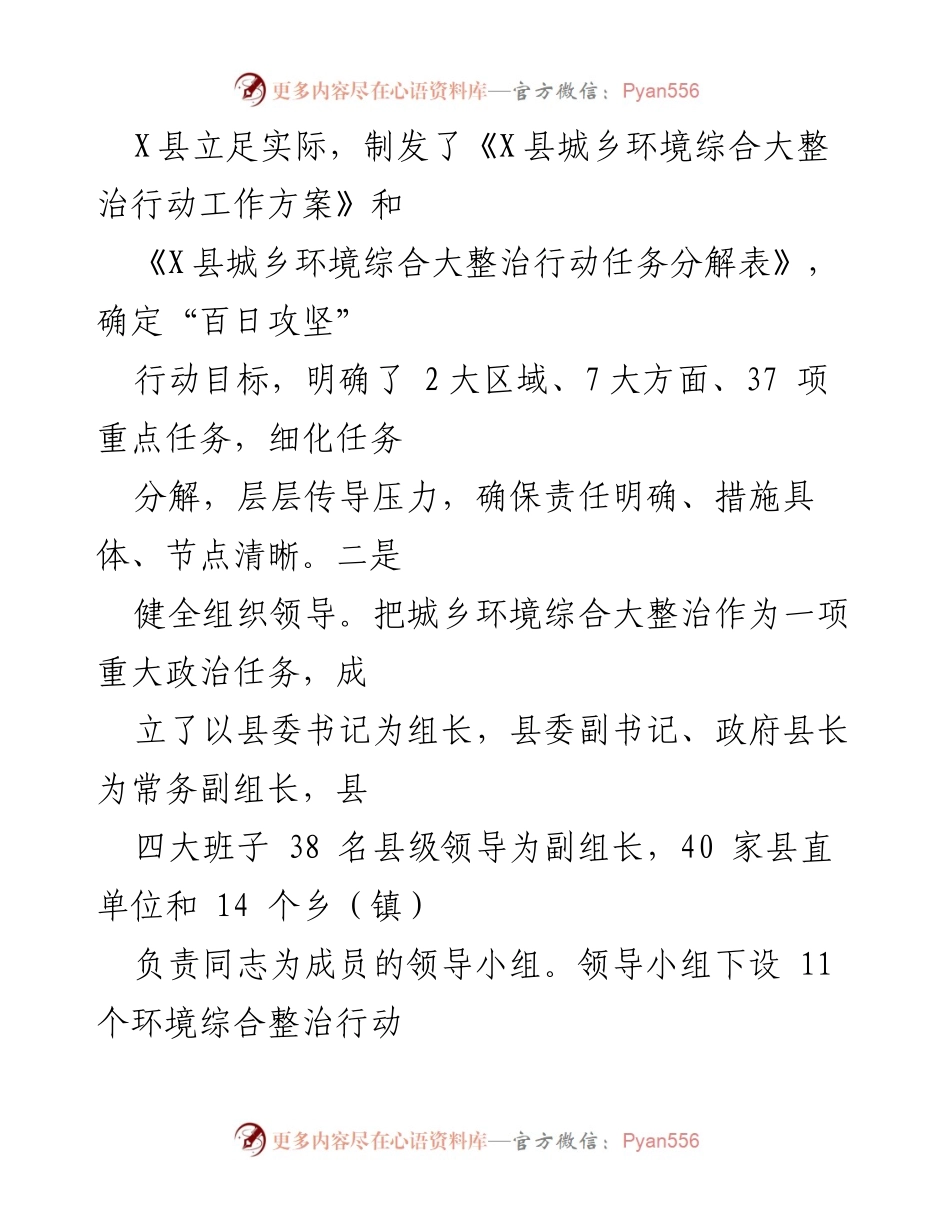 [工作总结] X县城乡环境综合大整治 - X县城乡环境综合大整治工作开展情况报告_1.docx_第2页