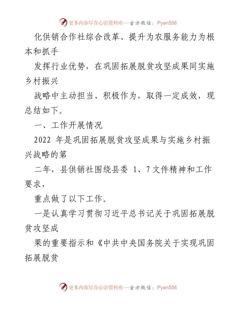 [工作总结] 乡村振兴 - 2022年某县供销社乡村振兴定点帮扶工作总结.docx_第2页