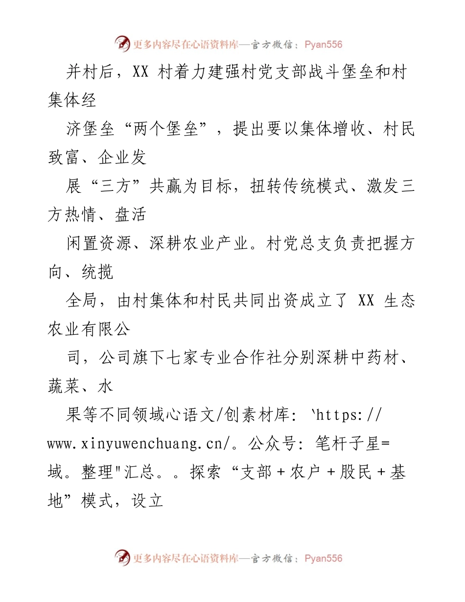[工作总结] 乡村振兴 - 党建引领下的XX村乡村振兴项目汇报.docx_第2页