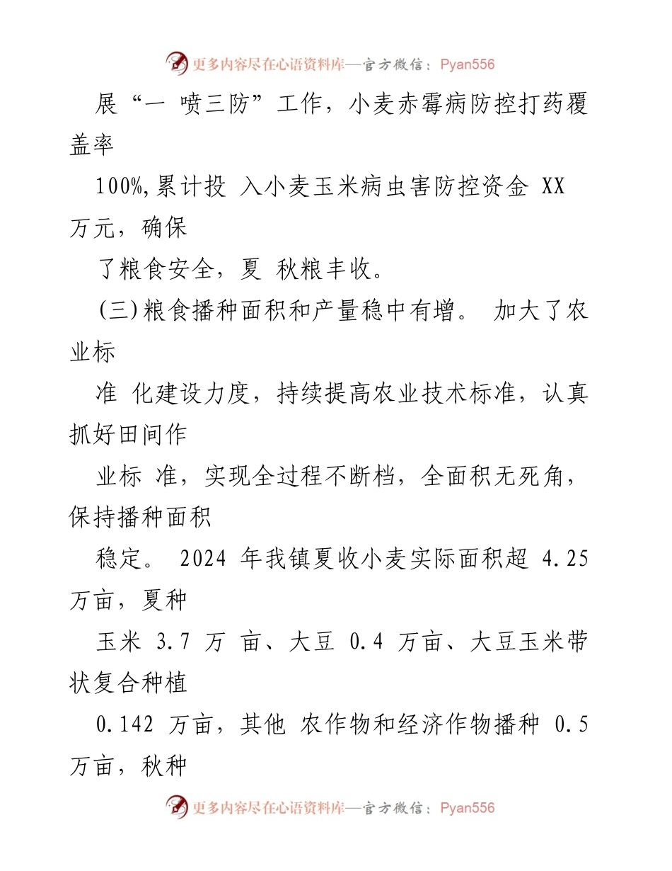 [工作总结] XX镇 - 2024年粮食保障工作总结报告.docx_第2页