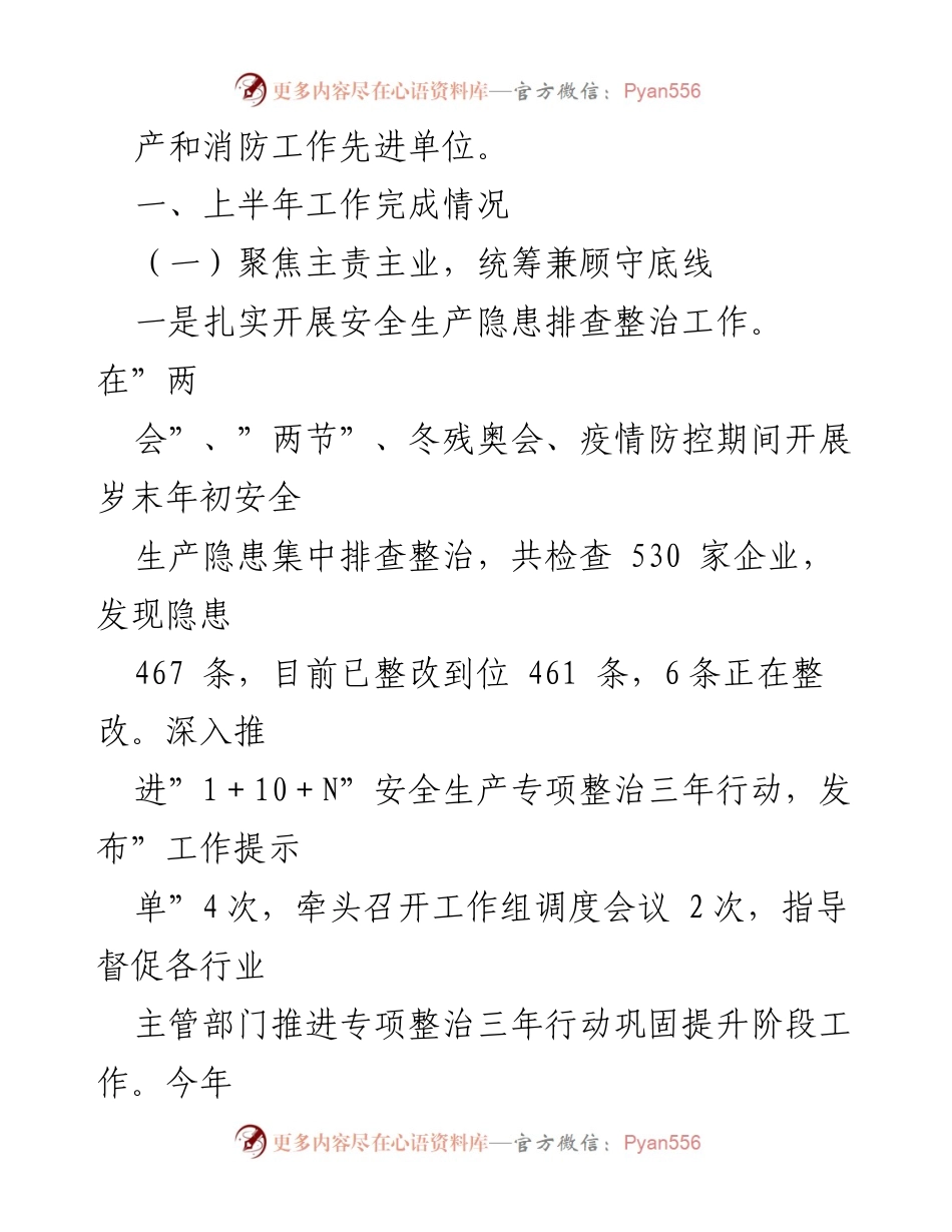 [工作总结] 上半年工作总结 - xx 县应急局2023年上半年工作总结与下半年工作安排_1.docx_第2页