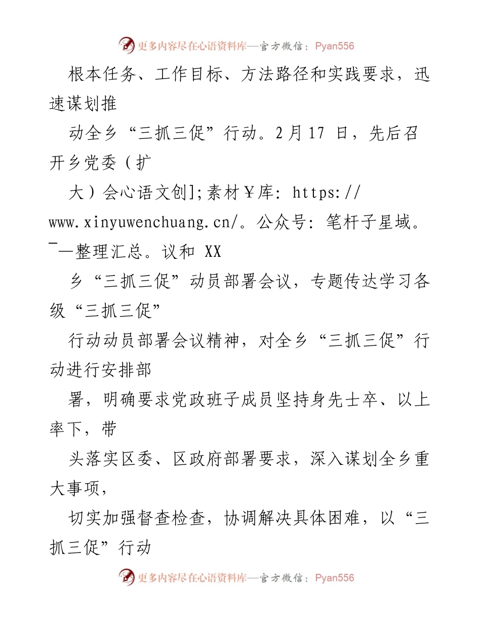 [工作总结] 三抓三促行动 - XX乡“三抓三促”行动开展情况总结汇报.docx_第2页