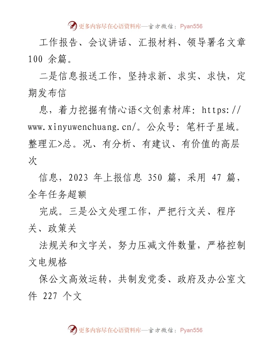 [工作总结] X镇2023年办公室工作总结 - 提升政务服务与综合协调能力的年度回顾.docx_第2页