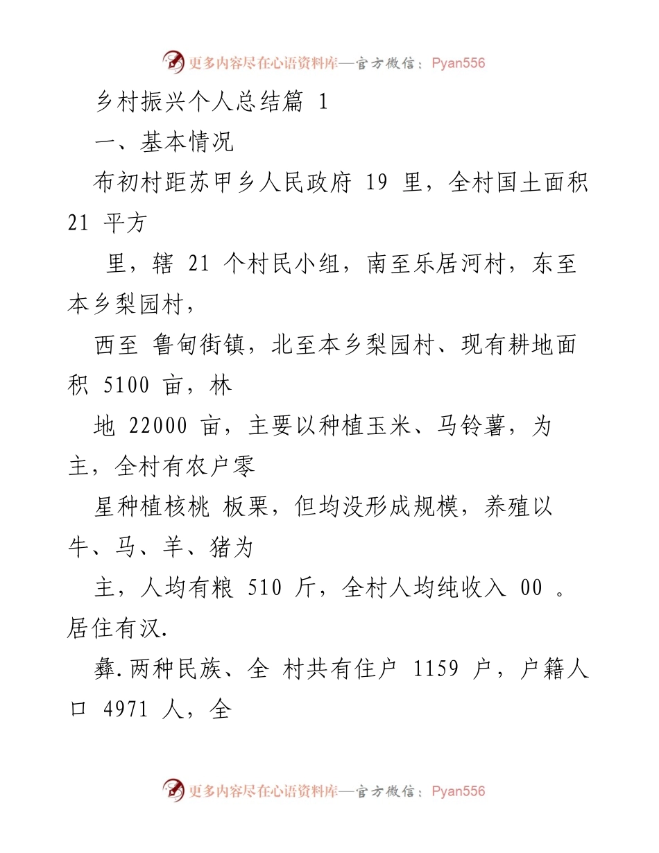 [工作总结] 乡村振兴 - 布初村乡村振兴工作总结与经验分享.docx_第1页