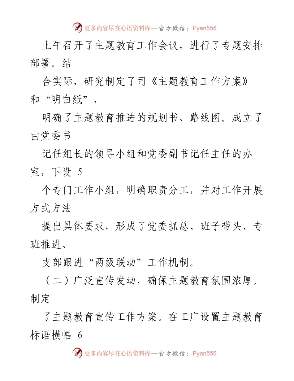 [工作总结] 主题教育推进会议 - 全力以赴推动主题教育走深走实的工作总结.docx_第2页
