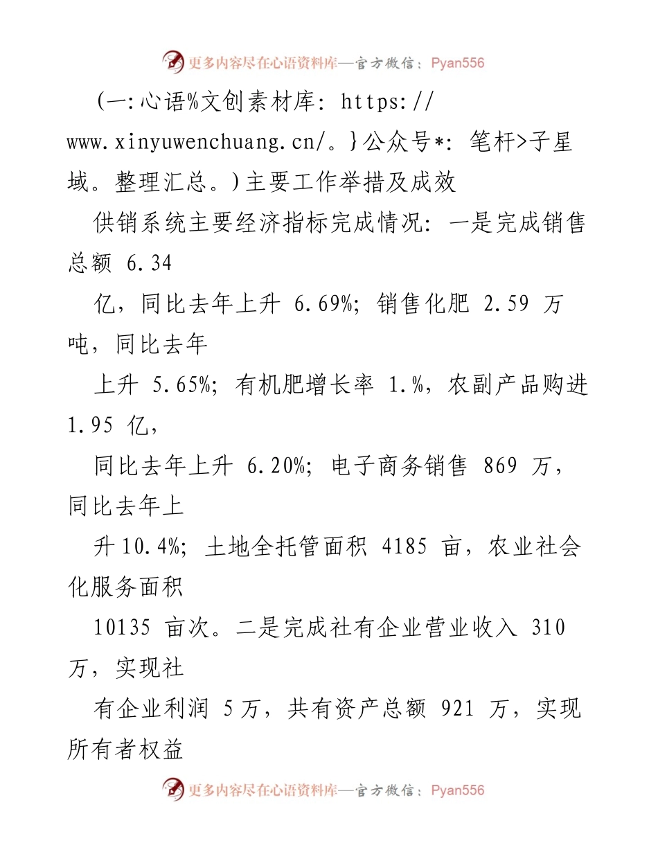 [工作总结] 上半年工作汇报 - 县供销社2023年上半年工作总结与下半年计划.docx_第2页