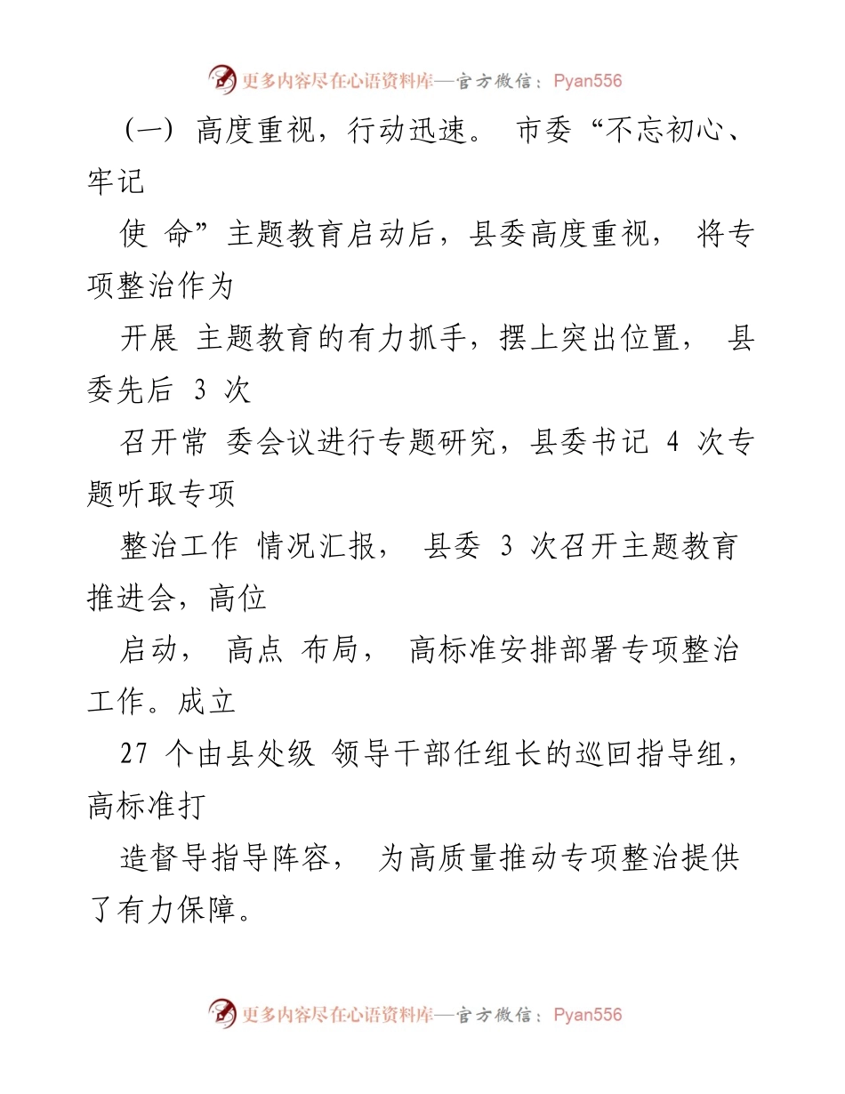 [工作总结] 主题教育专项整治 - 正阳县主题教育专项整治工作总结.docx_第2页