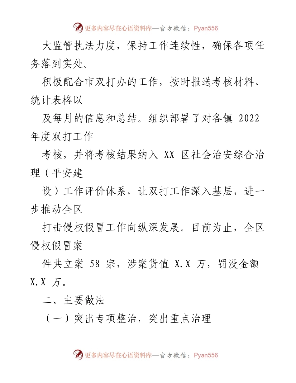 [工作总结] 上半年 - 2023年上半年双打工作总结报告.docx_第2页