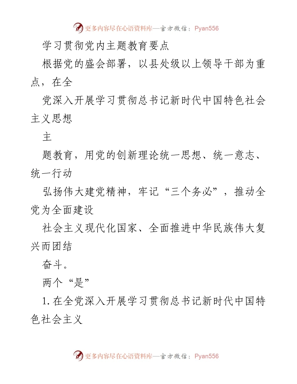 [工作总结] 主题教育 - 学习贯彻新时代中国特色社会主义思想的要点总结.docx_第2页